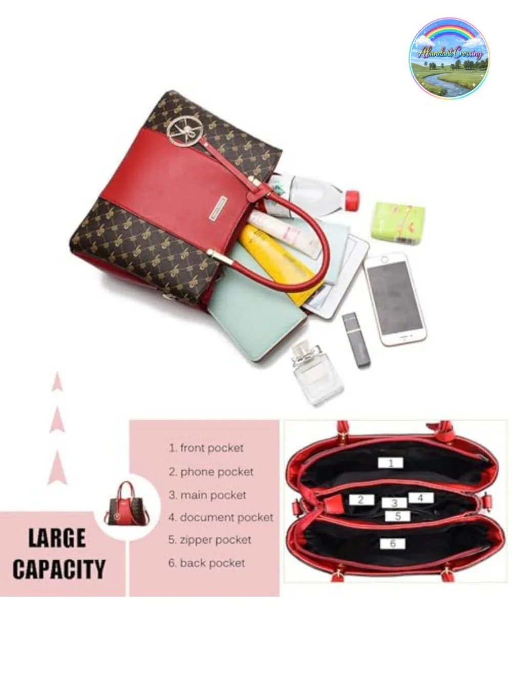 PU Leather Satchel Handbag Tote Crossbody Messenger Shoulder Bag